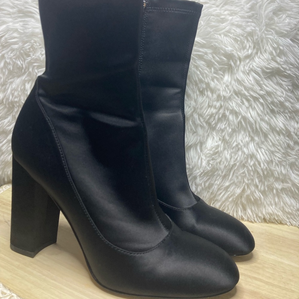 Sam Edelman Black Satin Ankle boots